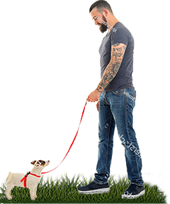 man with pup